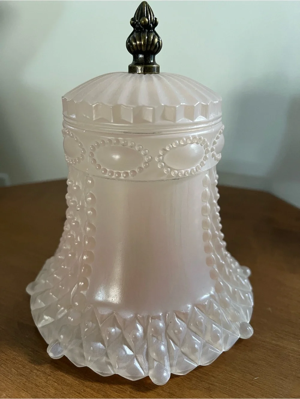 VTG- PAIR of 1930’s Pink Satin Hobnail Depression Glass Boudoir Lamp-See Pics !